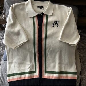 Malbon Golf Legacy Collection Elm Button Up Polo Sweater  Size Large L NEW